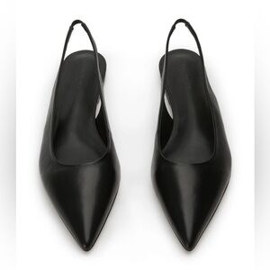 Tony Bianco Javier Slingback Flats Black Venice Pointed Toe Size 5.5